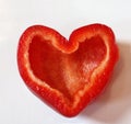 Red paprika heart Royalty Free Stock Photo