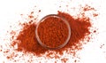 Red paprika powder isolated on white background. Top view Royalty Free Stock Photo