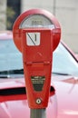 Red Parking Meter Royalty Free Stock Photo