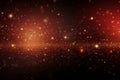 Red particle wave and light abstract background with sparkling starry dots and luminous stars Royalty Free Stock Photo