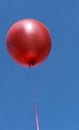 Red party balloon on blue sky Royalty Free Stock Photo