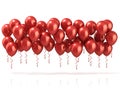 Red party balloons row Royalty Free Stock Photo