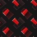 Red party cups seamless vector pattern