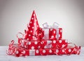 Red party hat and gift box Royalty Free Stock Photo