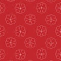 minimalistic red white ornament background pattern simple flower element