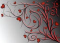 Red pattern with hearts Royalty Free Stock Photo