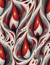 Red Patterns Appear Like Flames Against White Backdrop, Energetic Yet Elegant, Generative AI Royalty Free Stock Photo