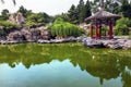 Red Pavilion Pond Temple of Sun City Park Beijing China