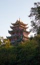 Red pavilion, traditional Chinese architecture, Hong En Temple