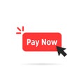 Red pay now button isolated on white Royalty Free Stock Photo