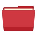 Red pc file folder icon, flat style Royalty Free Stock Photo