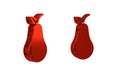 Red Pear icon isolated on transparent background. Fruit with leaf symbol. Royalty Free Stock Photo