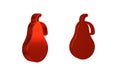 Red Pear icon isolated on transparent background. Fruit with leaf symbol. Royalty Free Stock Photo