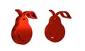 Red Pear icon isolated on transparent background. Fruit with leaf symbol. Royalty Free Stock Photo