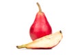 Red pear with slice Royalty Free Stock Photo