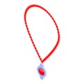 Red pearl necklace icon, isometric style Royalty Free Stock Photo