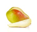 Red pears cut pieces on white background. Royalty Free Stock Photo