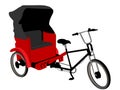 Red pedicab tricycle