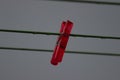 Red Peg Upon A Clothes Line (Artistic) Royalty Free Stock Photo