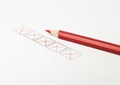 Red pen and check boxes Royalty Free Stock Photo