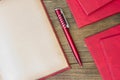 Red pen, red book Royalty Free Stock Photo