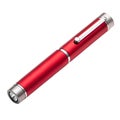 Red Pen- Shaped Laser Pointer with Silver Clip and Accents light Royalty Free Stock Photo