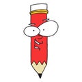 Red Pencil Cartoon Royalty Free Stock Photo