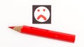 Red pencil choosing the right mood, like or unlike/dislike