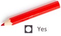 Red pencil choosing between yes or no Royalty Free Stock Photo