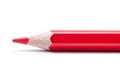 Red pencil. Close up.