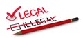 ILLEGAL is corrected to LEGAL. The concept of changing the conclusion