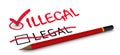 LEGAL is corrected to ILLEGAL. The concept of changing the conclusion