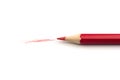 Red pencil drawing test on white paper Royalty Free Stock Photo
