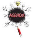 Red pencil idea concept red agenda business creative. Royalty Free Stock Photo