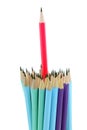 Red pencil, leader concept Royalty Free Stock Photo