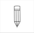 Red pencil logo icon balck line art Royalty Free Stock Photo