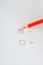 Red pencil and questionnaire Royalty Free Stock Photo