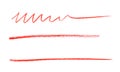 Red pencil scribbles on white background Royalty Free Stock Photo