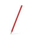 Red pencil with shadow on a white background. Royalty Free Stock Photo