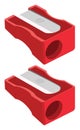 Red pencil sharpener, icon Royalty Free Stock Photo