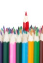 Red pencil stands out Royalty Free Stock Photo