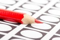 Red pencil used for voting Royalty Free Stock Photo