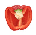 Red peper sliced isolated Royalty Free Stock Photo