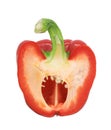 Red peper sliced isolated Royalty Free Stock Photo