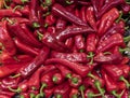 Red peppers on the market stall Royalty Free Stock Photo