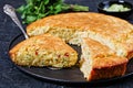 Red pepper Cheddar Celery Cornbread, top view Royalty Free Stock Photo