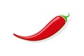 Red pepper. Red chili. cayenne paprika. Pepper icon with shadow isolated on white background. Hot spicy chili. Illustration of Royalty Free Stock Photo