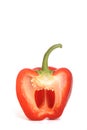 Red pepper cut in half Royalty Free Stock Photo