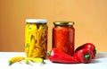 Red pepper for nutrition in a jar of glass Royalty Free Stock Photo