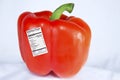 Red Pepper with Nutrition Label Royalty Free Stock Photo